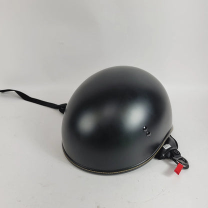 Half Motorcycle Helmet for Highway 21 Model .357 (Large, Matte Black) 77-1101L