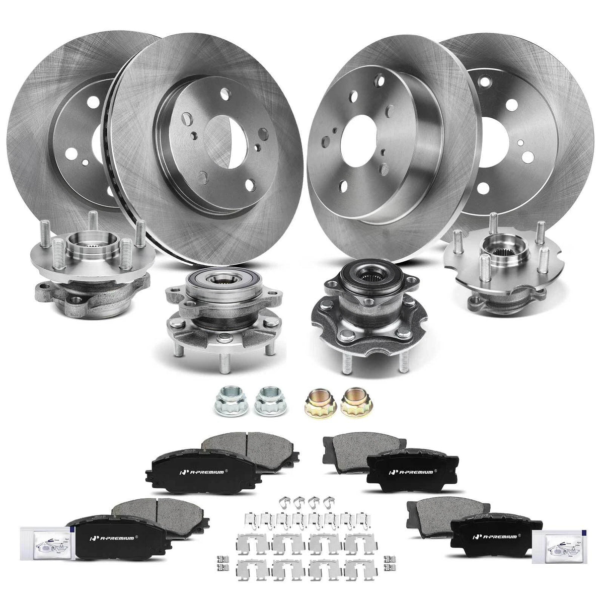 Set of 4 Disc Rotors & Brake Pads for Toyota RAV4 (2006–2012) - 980483, BR900360