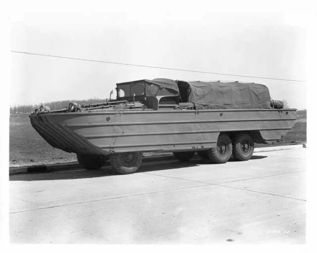 1942-1945 DUKW Factory Press Photo - Modified GMC CCKW Truck Duck Boat