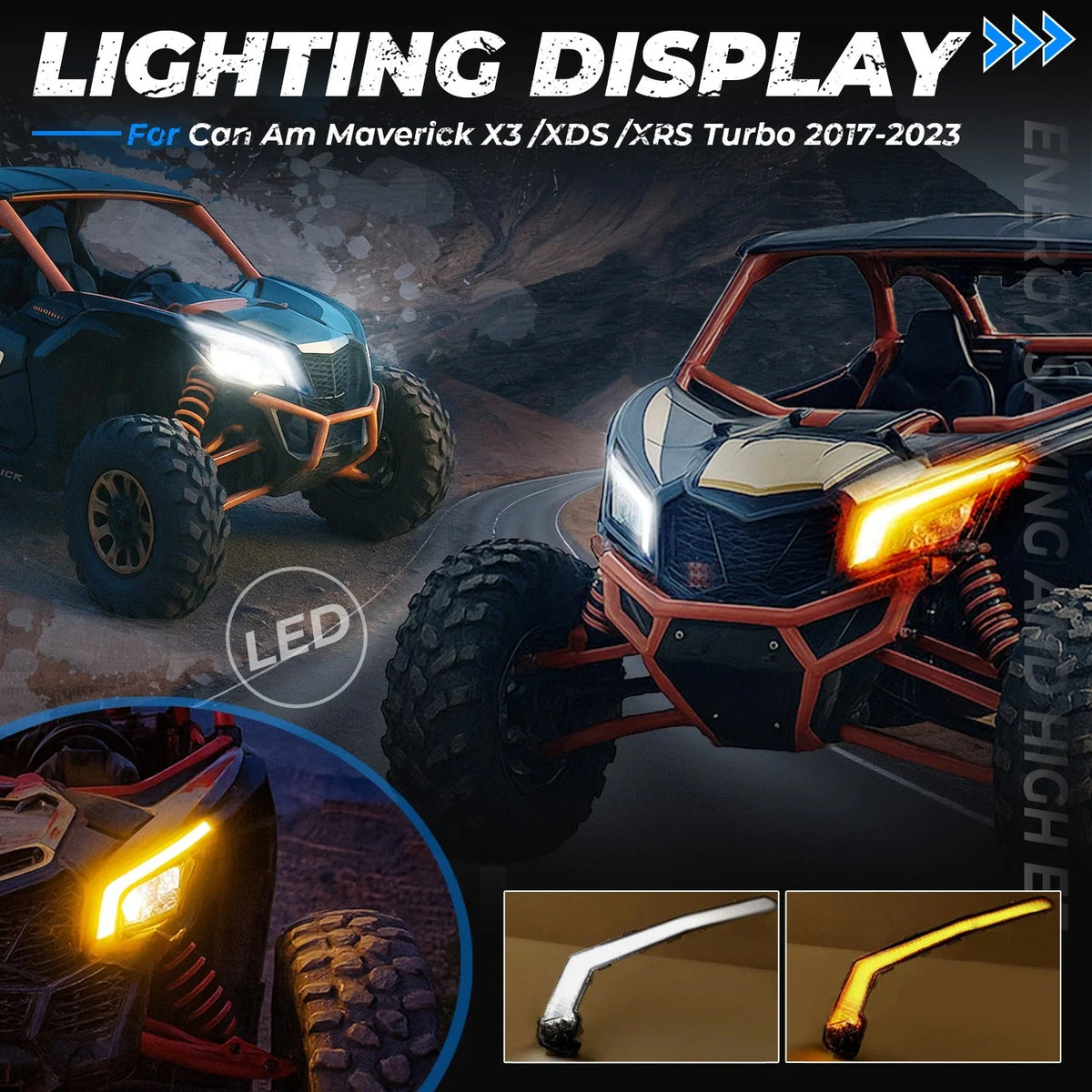 LED Turn Signal Light Chrome for Can Am Maverick X3 MAX R XDS/XRS Turbo (2017–2025)