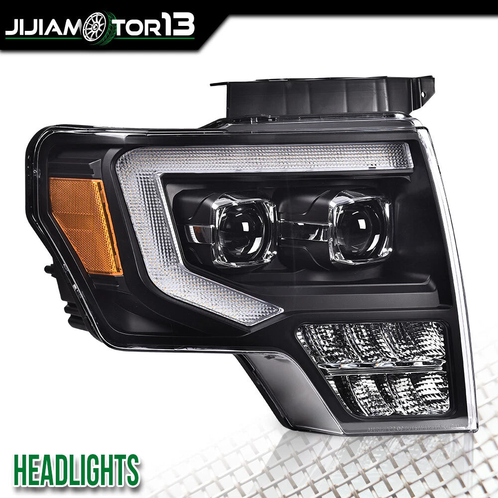 Set of 2 Dual LED Projector Headlights & Tail Lights for Ford F150 (2009–2014)
