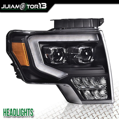 Set of 2 Dual LED Projector Headlights & Tail Lights for Ford F150 (2009–2014)