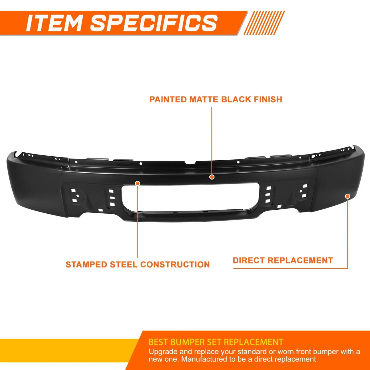Steel Front Bumper Face Bar for Ford F150 (2009–2014) Matte Black