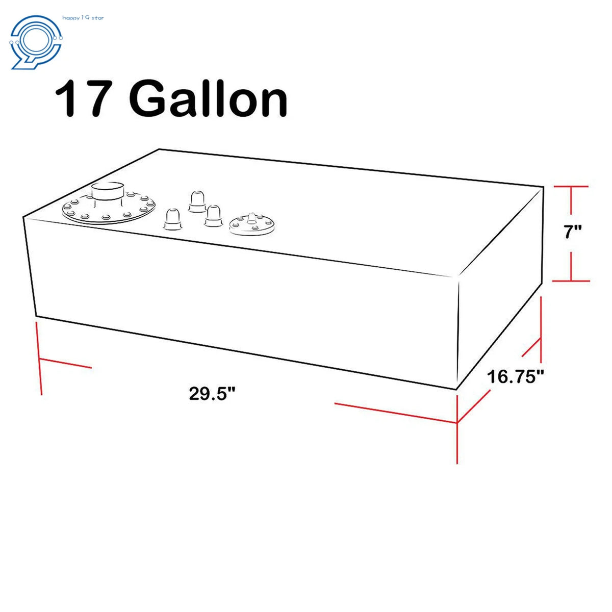 17 Gallon Aluminum Fuel Cell Tank for Racing Drift Vehicles