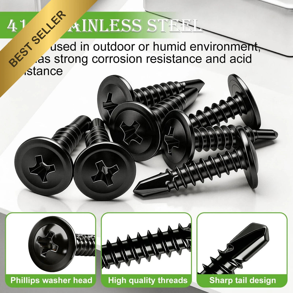 230PCS Self Drilling Screws with Washers for Automotive Applications
