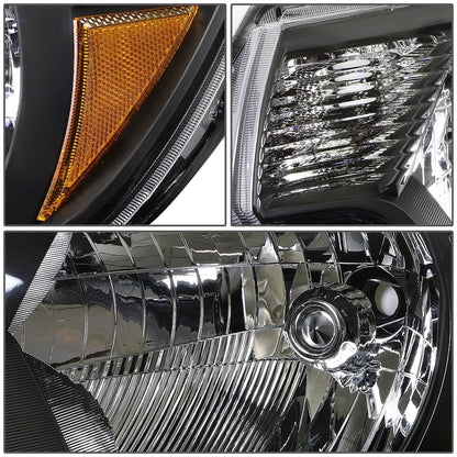 Pair of Black Amber Signal Headlight Lamps for Toyota Tacoma (2012–2015)