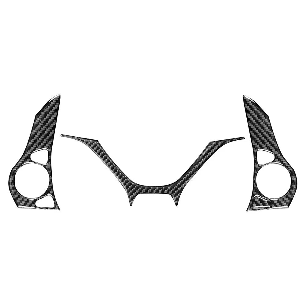 Set of 2 Carbon Black Steering Wheel Button Cover Trim for Honda Civic (2012–2015)
