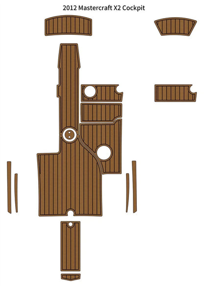 EVA Foam Cockpit Pad for Mastercraft X2 (2012) - Faux Teak Deck Mat