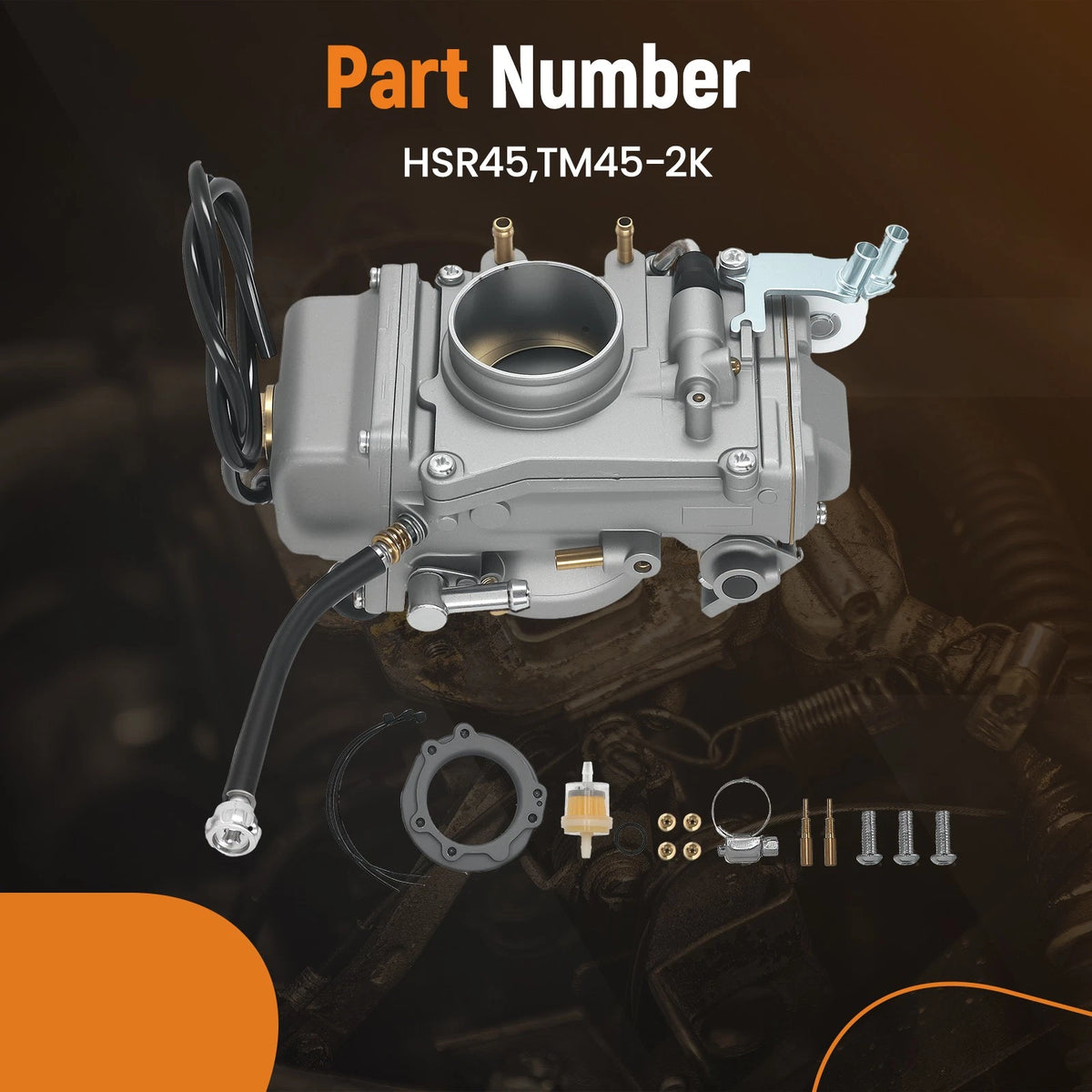 TM45-2K Carburetor for Harley Davidson EVO Twincam (HSR45, 1N5DEB)