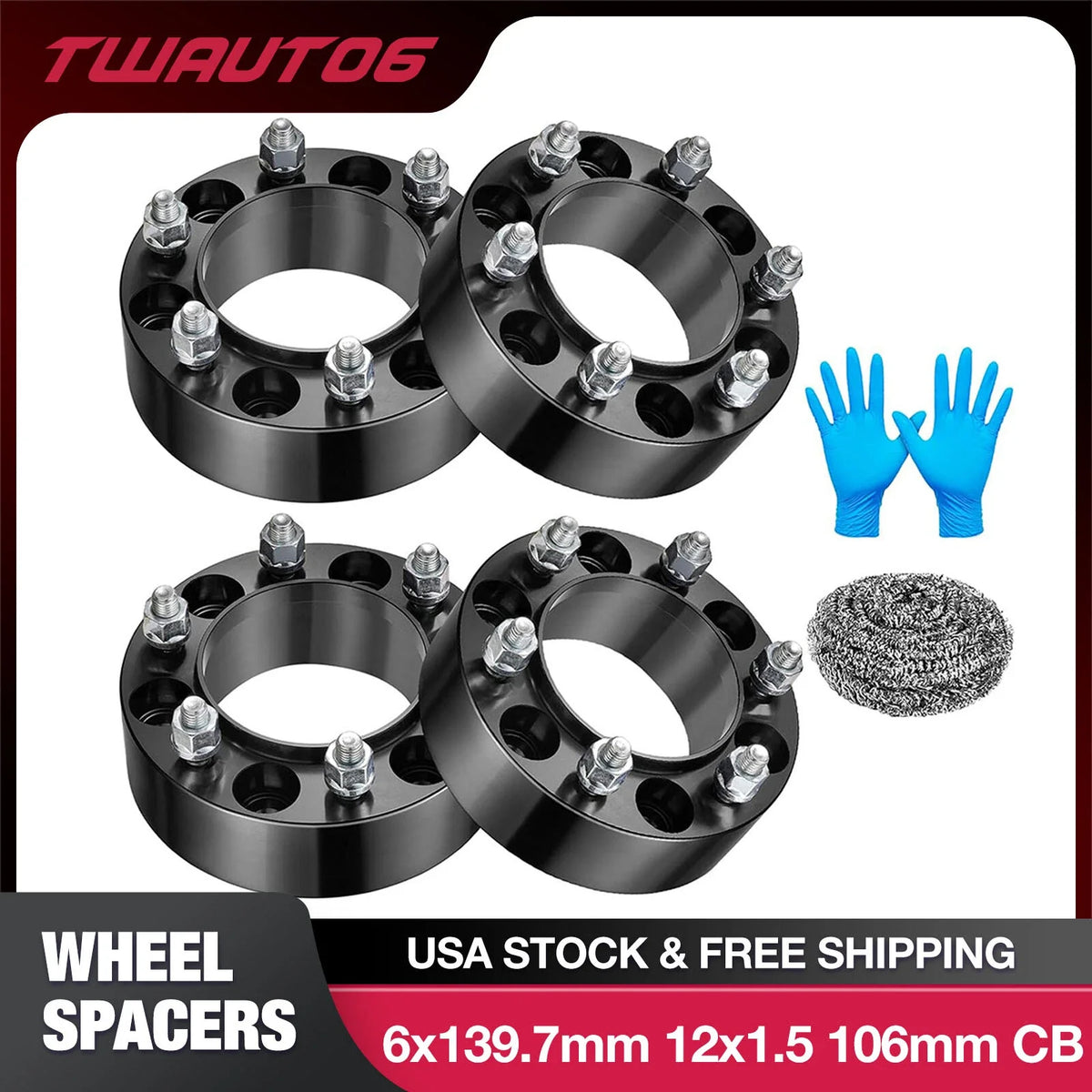 Set of 4 2 Inch Hubcentric Wheel Spacers for Toyota Tundra (2000–2006)