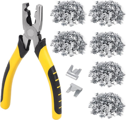 Durable Hog Ring Pliers with 1800 Cage Clips for Easy Assembly