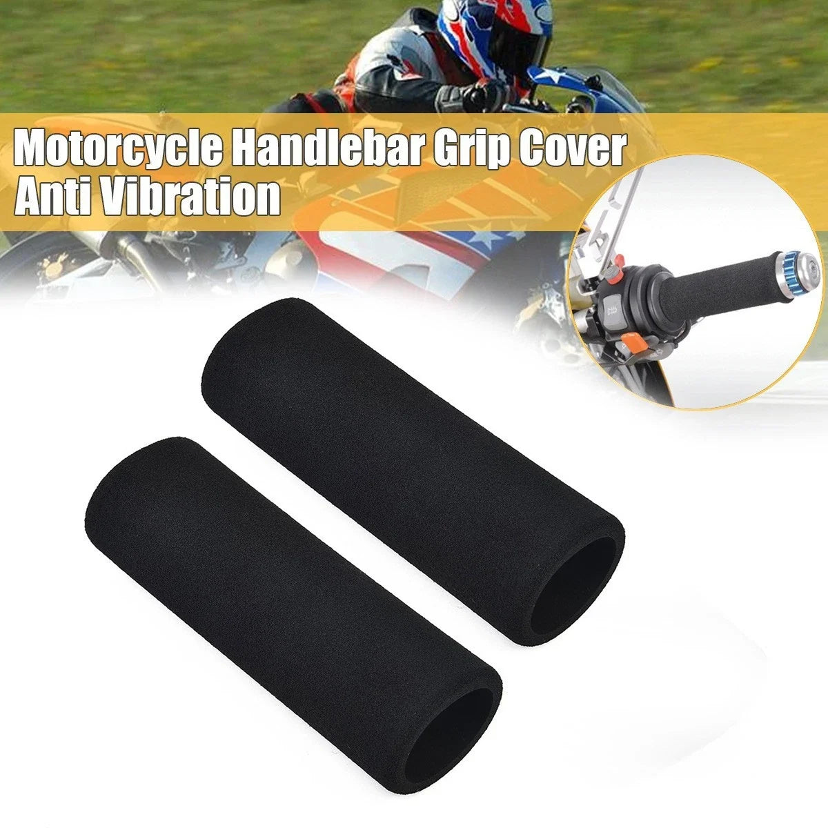 Anti Vibration Handle Bar Foam Grips for Motorbike