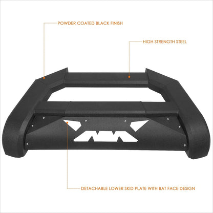 J2 Bat Face Bull Bar Bumper Grill Guard for Dodge Ram 1500-3500 (2002–2009)