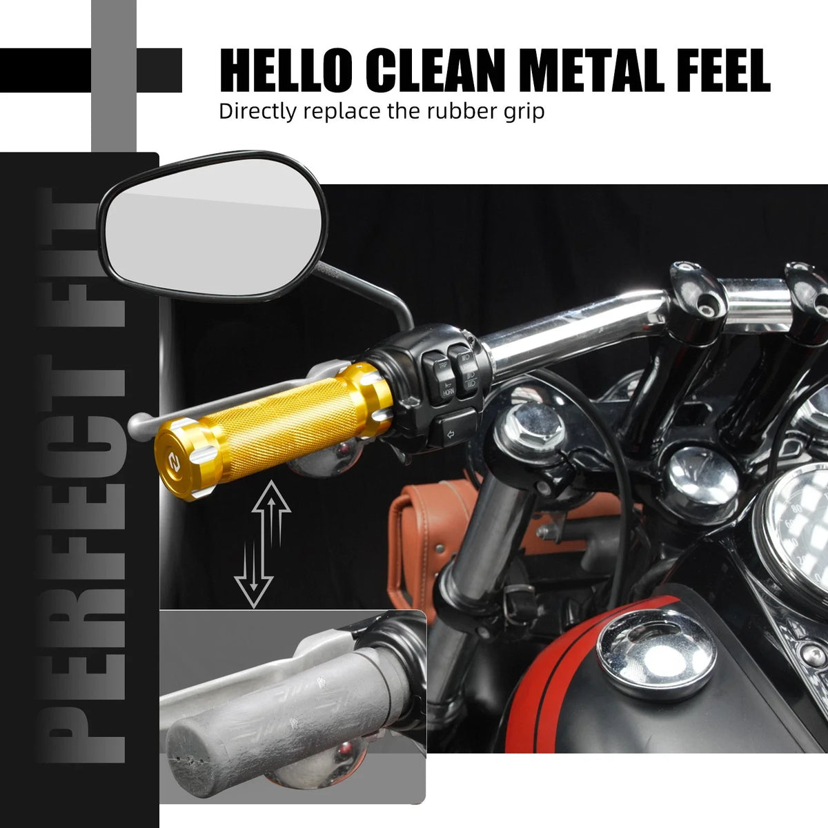 Knurled Handlebar Hand Grip for Harley Dyna Low Rider (FXDL, FXDLS, FXDLI, FXRS-Conv)