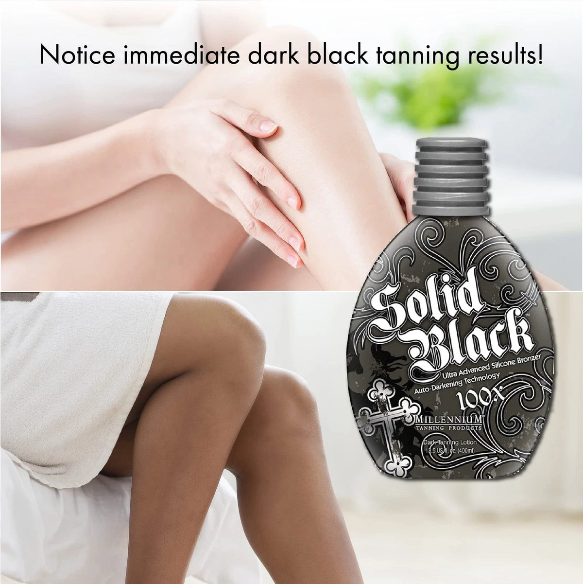 Solid Black 100X Tanning Lotion for Millennium Tanning (Pack of 1)