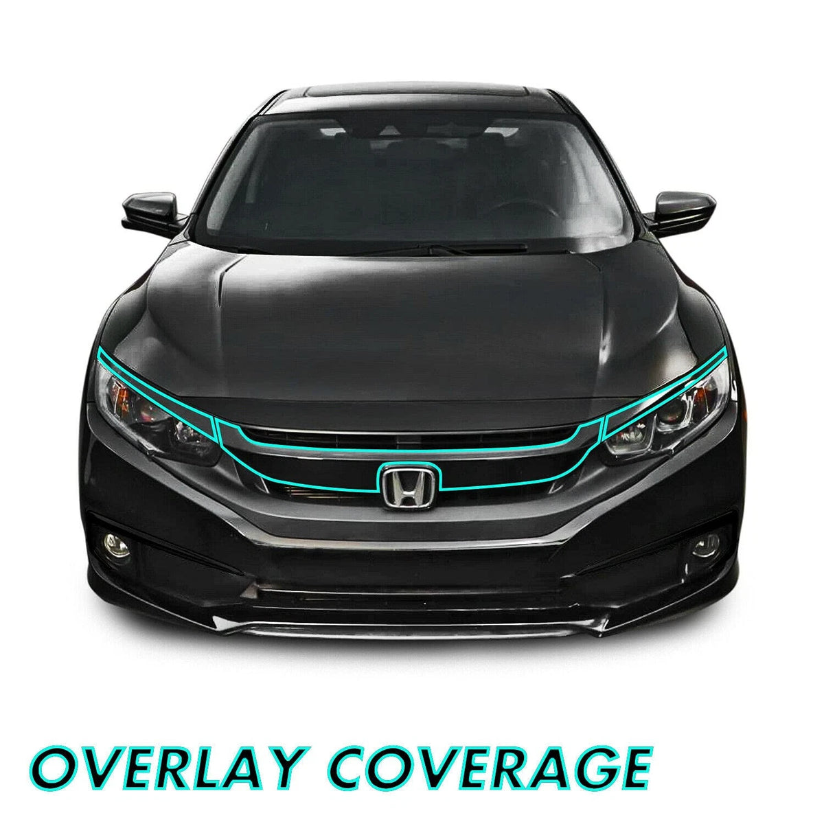 Chrome Delete Blackout Vinyl Overlay for Honda Civic (2016–2021)