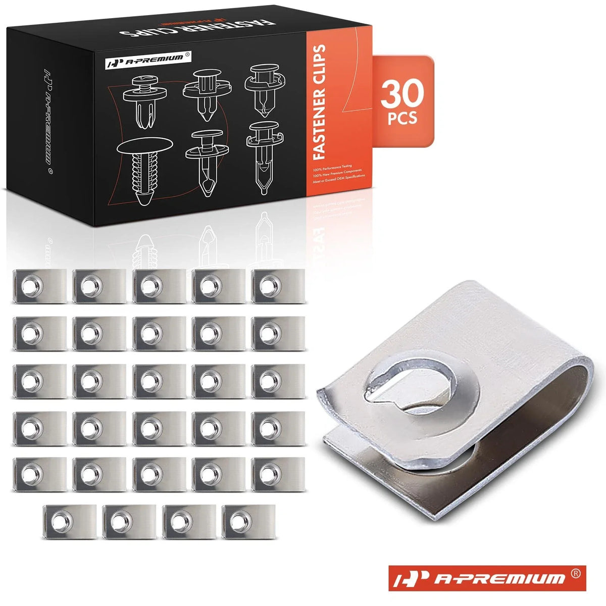 30Pcs Silver Metal Suspension Nut Retainer Clips for Honda Acura