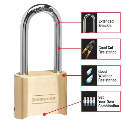 2X Brass Combination Locks for Outdoor Gates (Gold)
