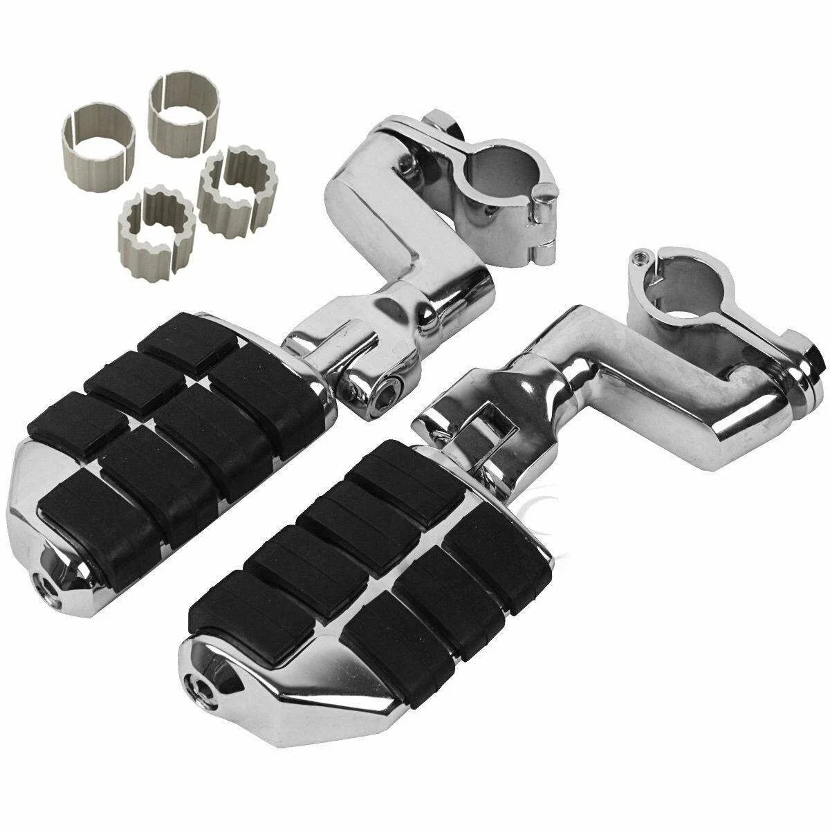 Highway Bar Foot Pegs Mount Clamps for Honda GL1800, Yamaha, Suzuki (22mm-35mm)