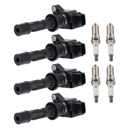 Set of 4 Ignition Coils & Spark Plugs for Mazda 3 6 CX-7 (2004–2012) UF540 90083 L3G218100