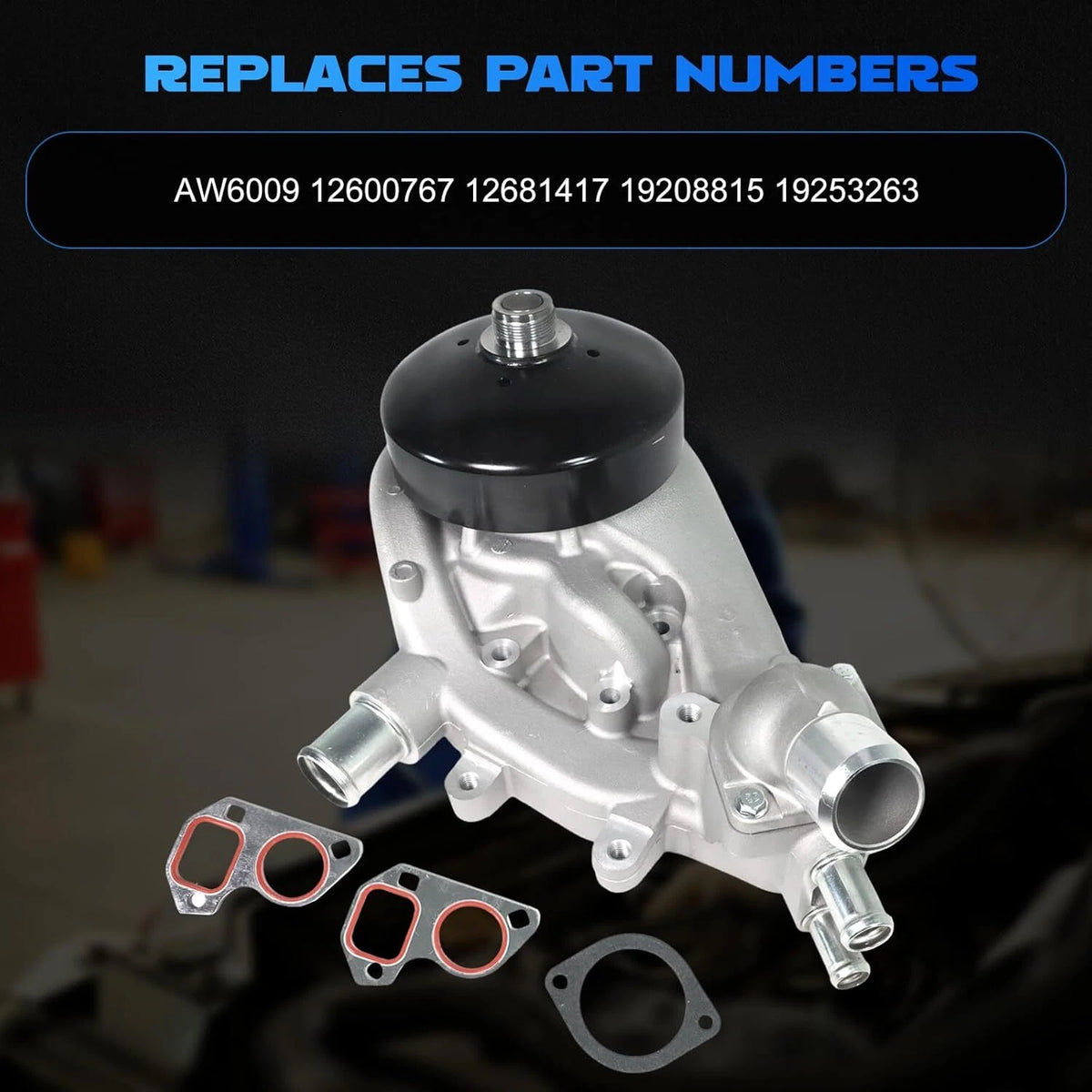 AW6009 Water Pump for Hummer Chevrolet GMC Buick 5.3L 6.0L 6.2L (2002–2019)