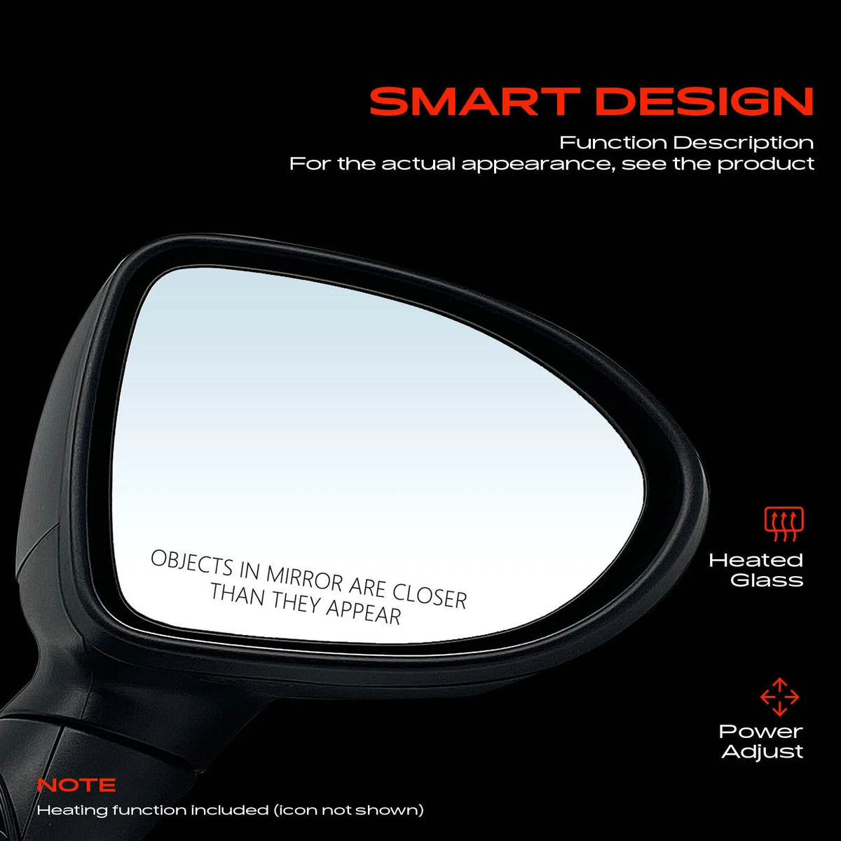 Power Adjust Mirror for Kia Rio (2012–2014) - 876201W140, KI1321167