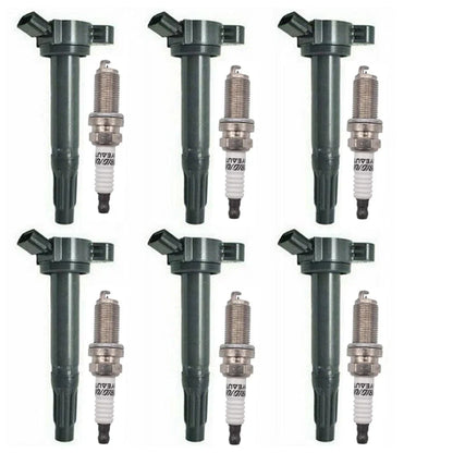 6PCS Ignition Coils & Spark Plugs for Toyota 3.3L 3.5L 4.0L V6 (2005–2019) UF487