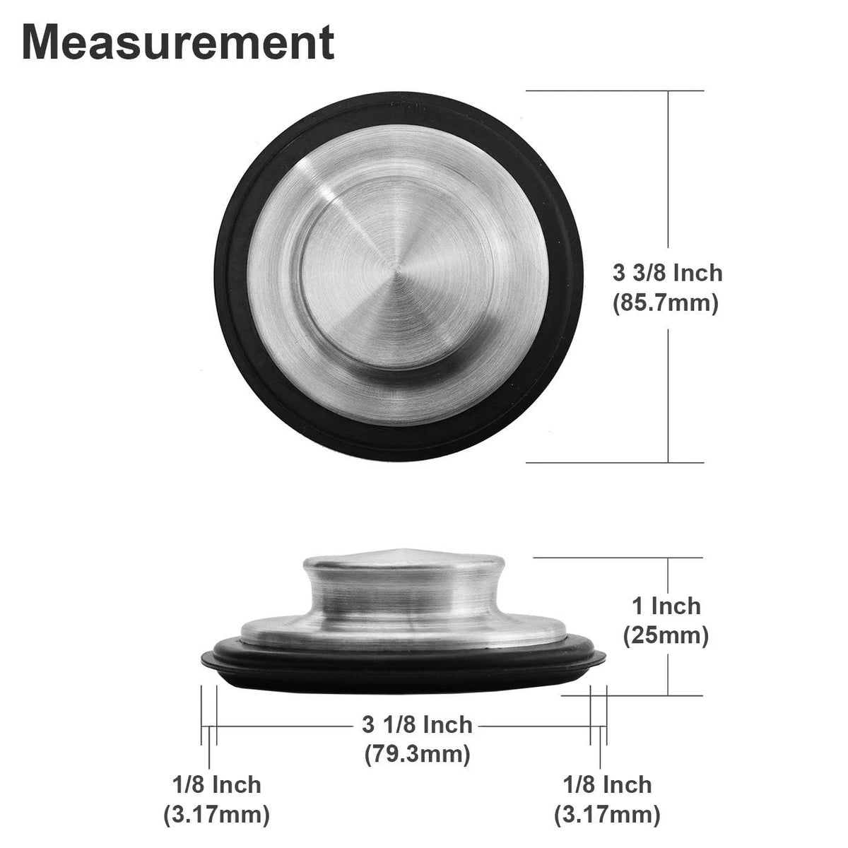 3 3/8 Inch Stainless Steel Kitchen Sink Stopper