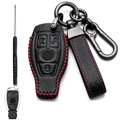 Leather Keychain Fob Case Cover for Mercedes Benz A B C E S G GLA GLC GLE
