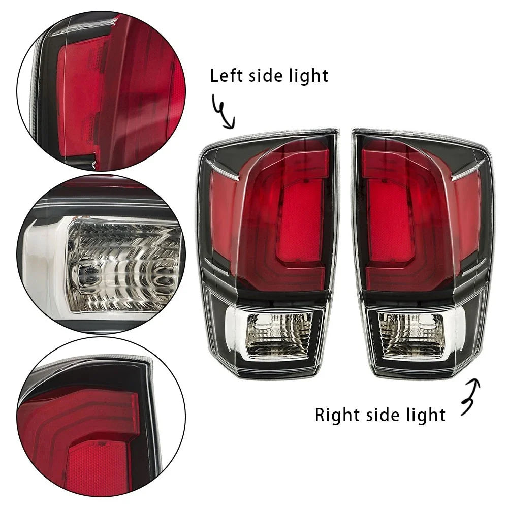 Set of 2 Red Rear Brake Tail Lights for Toyota Tacoma (2016–2021)