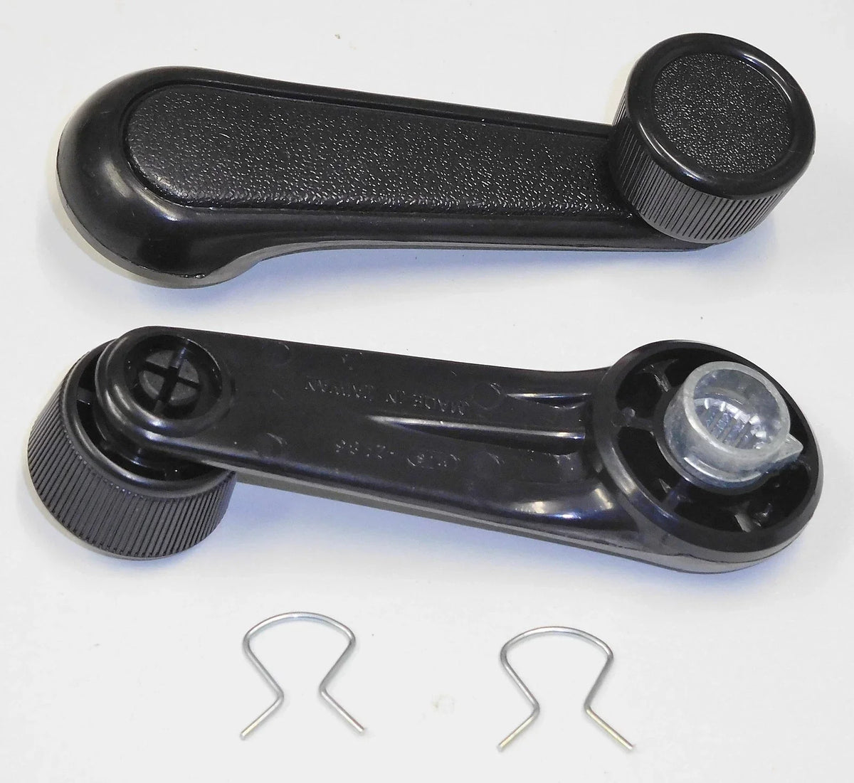 2 x Black Window Winder Handles with Metal Spline for Hilux KZN165 (1999-2004)