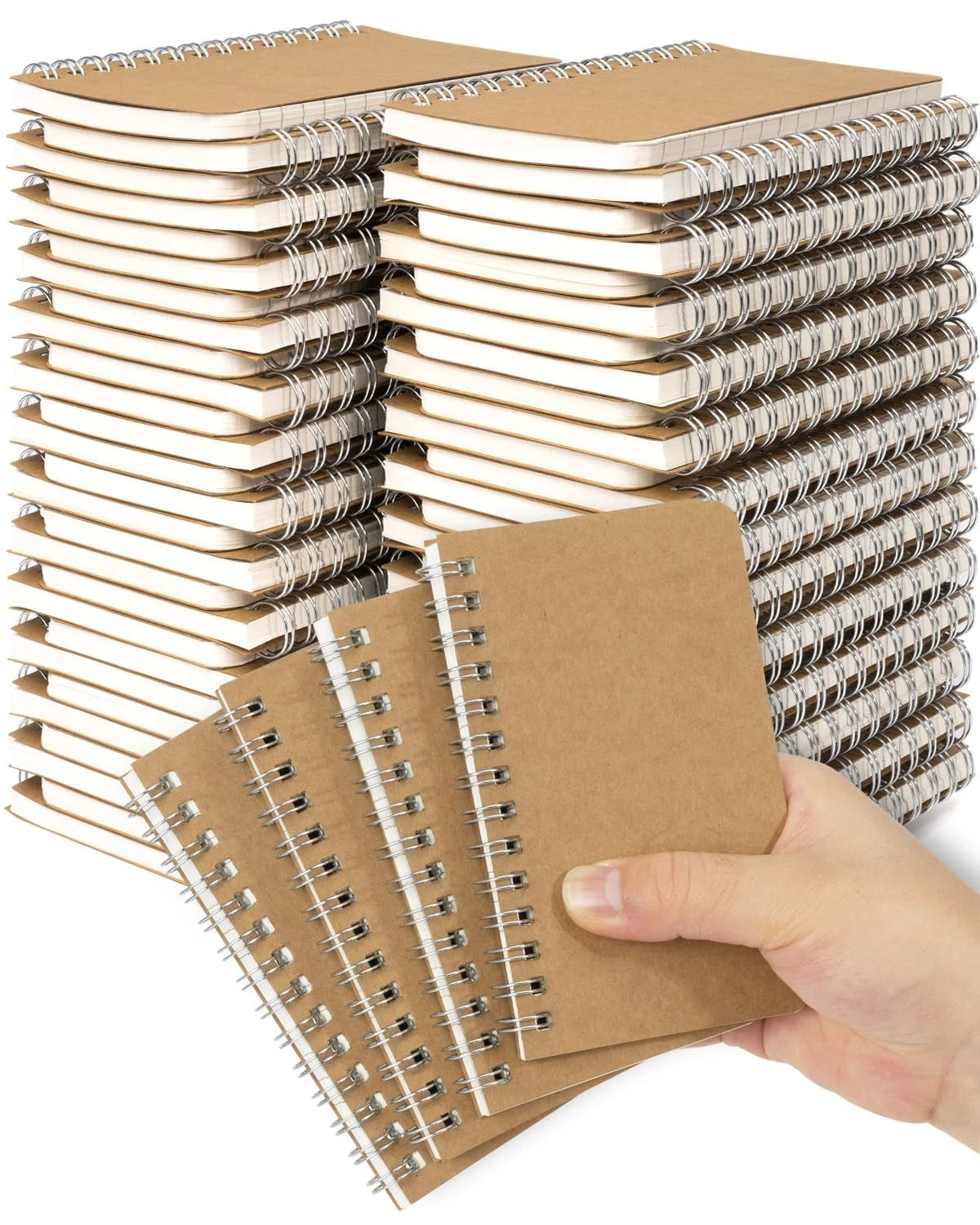 Set of 60 Pocket Notebooks Mini Notepads 3x5 Lined Memo Pads Kraft Cover