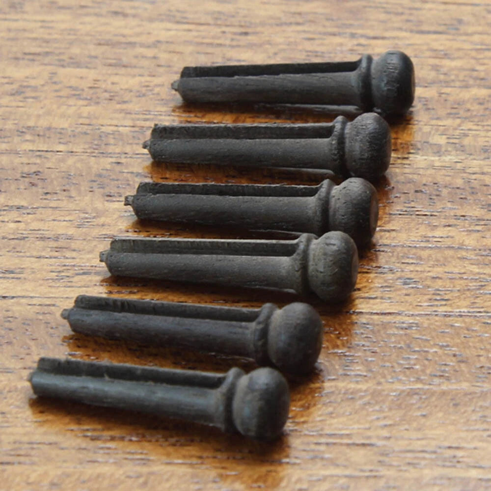 6Pcs Rosewood Ebony Bridge Pins with Pearl Shell Dot for Acoustic Guitar