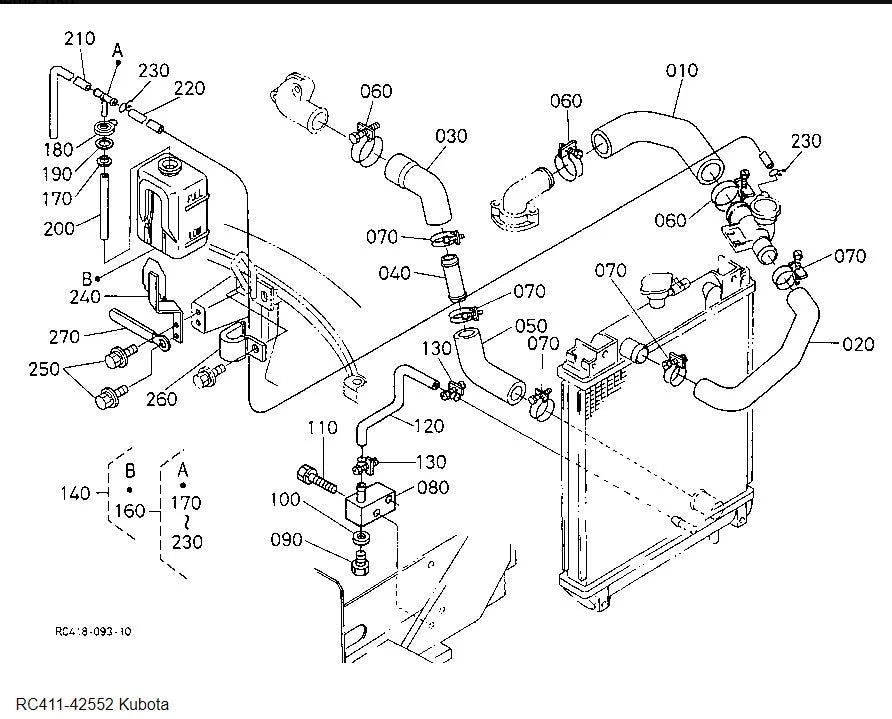 Heater Hose for Kubota KX135 KX91 U30 U35