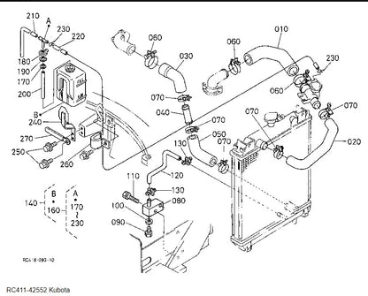 Heater Hose for Kubota KX135 KX91 U30 U35