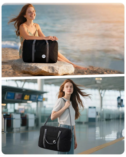Personal Item Bag for Spirit Airlines (18x14x8) - Travel Duffel A-Black