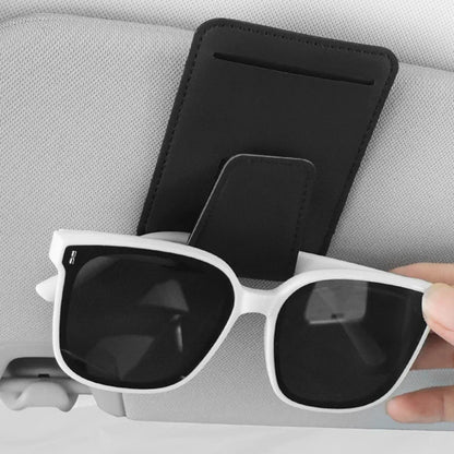 Car Sunglasses Holder / Sun Visor Clip Leather Eyeglasses Hanger for Car
