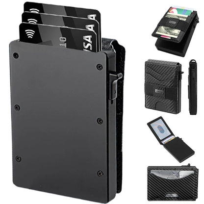 Slim Wallet for Men - Pop Up Money Holder, Black