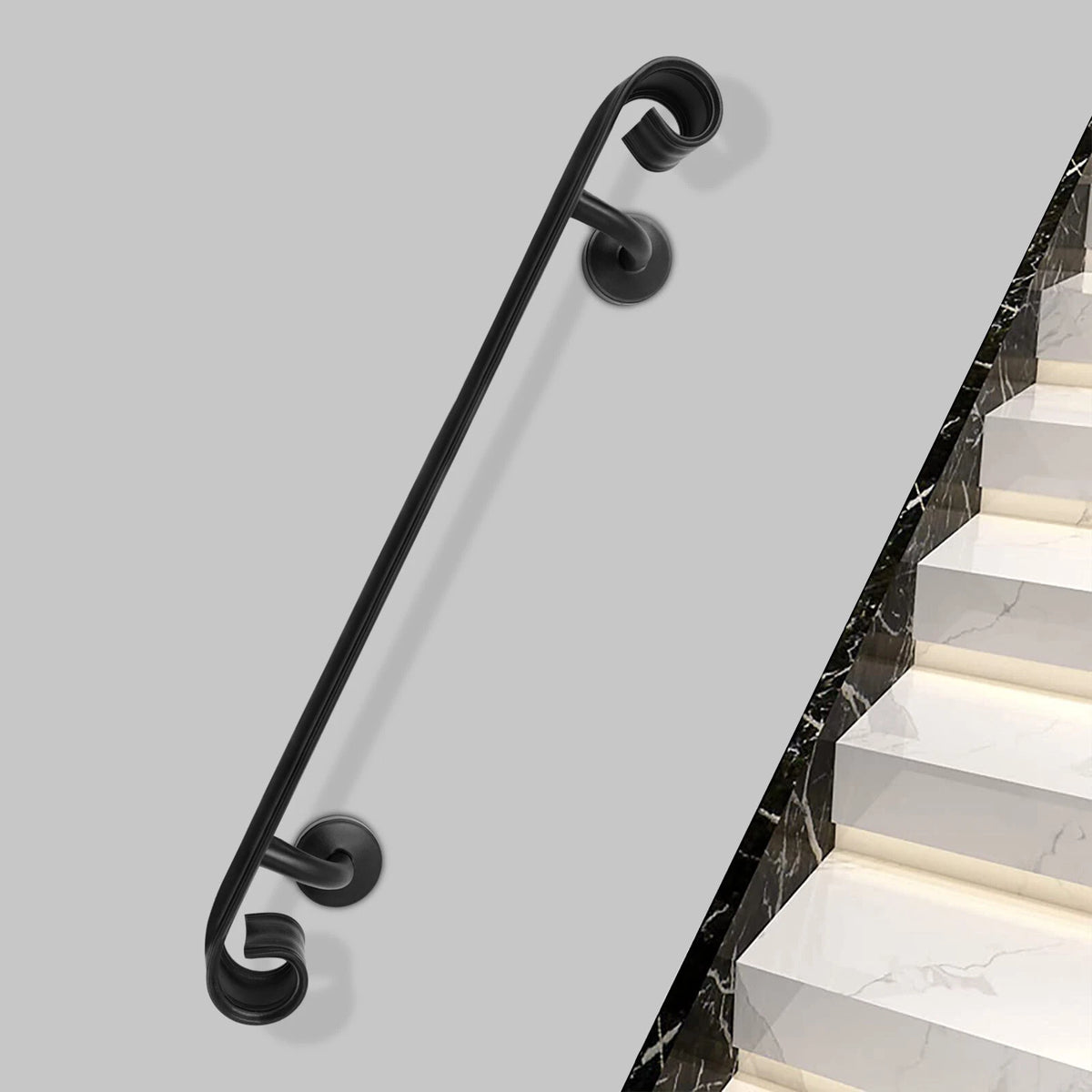 3 FT Metal Stair Handrail for Indoor Use
