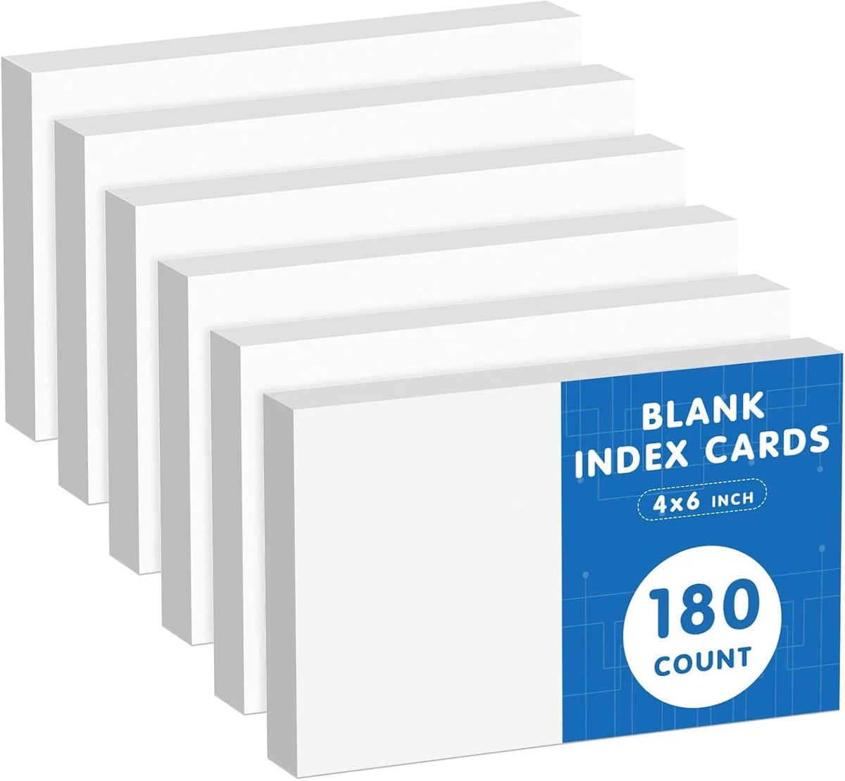 Set of 180 Blank Index Cards 4 x 6 (4 x 6 flash card blank 6 p)