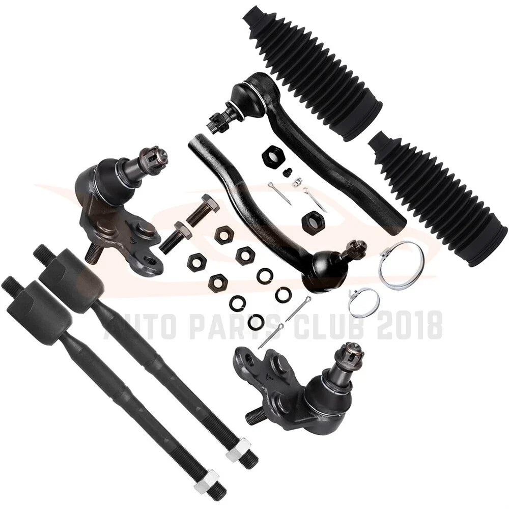 Set of 8 Front Lower Ball Joints Tie Rod Ends for Toyota Camry (2002–2003)