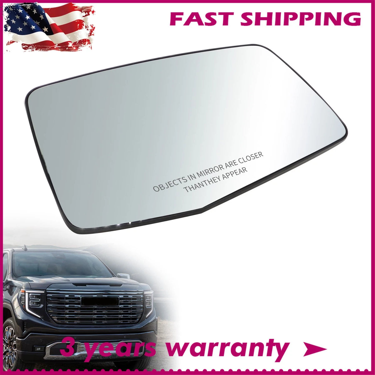 Heated Mirror Glass for GMC Sierra Silverado 1500 2500 3500 (2019–2024) 84309709