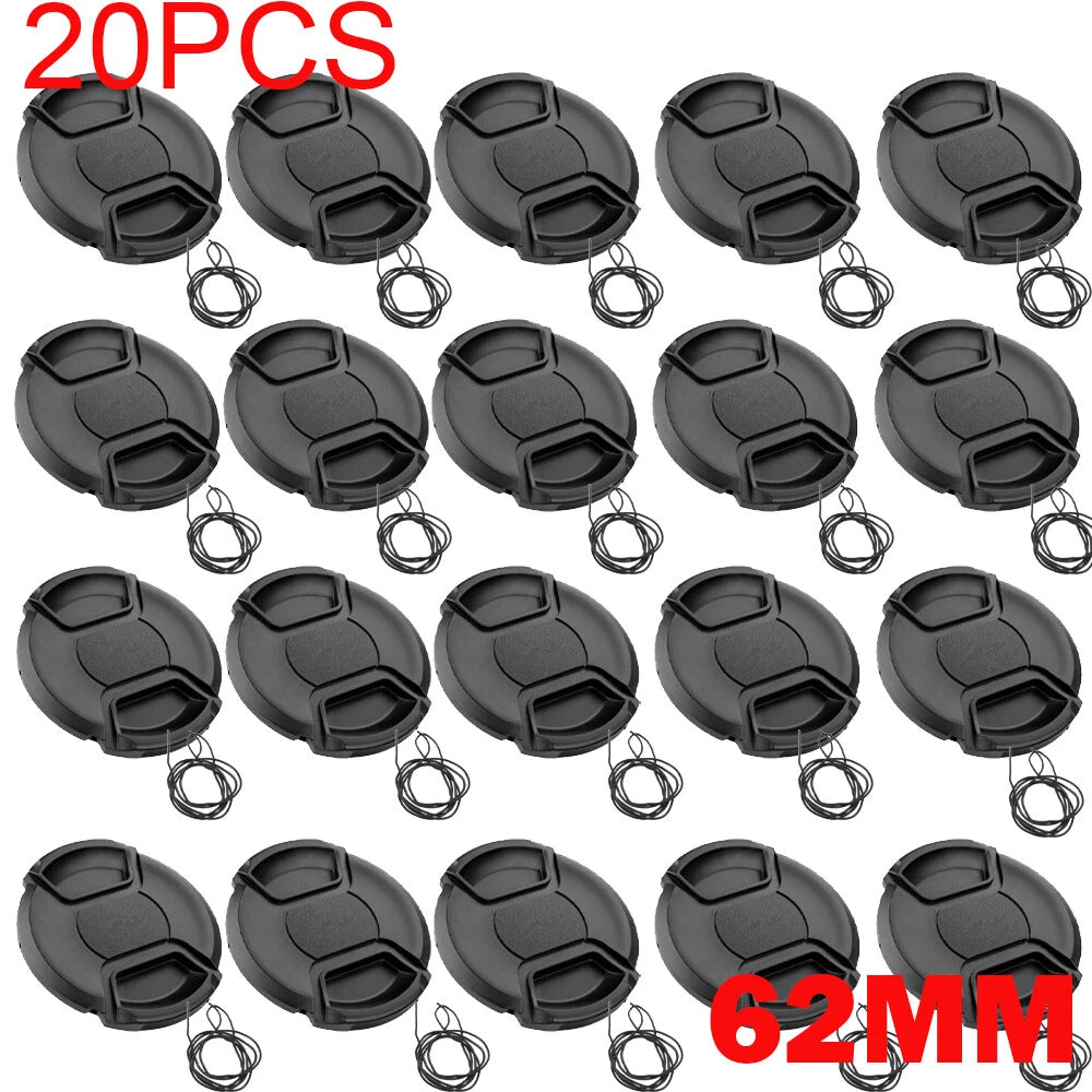 20-Pack 62mm Front Lens Cap for Canon Nikon (No Specific Years)