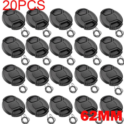 20-Pack 62mm Front Lens Cap for Canon Nikon (No Specific Years)