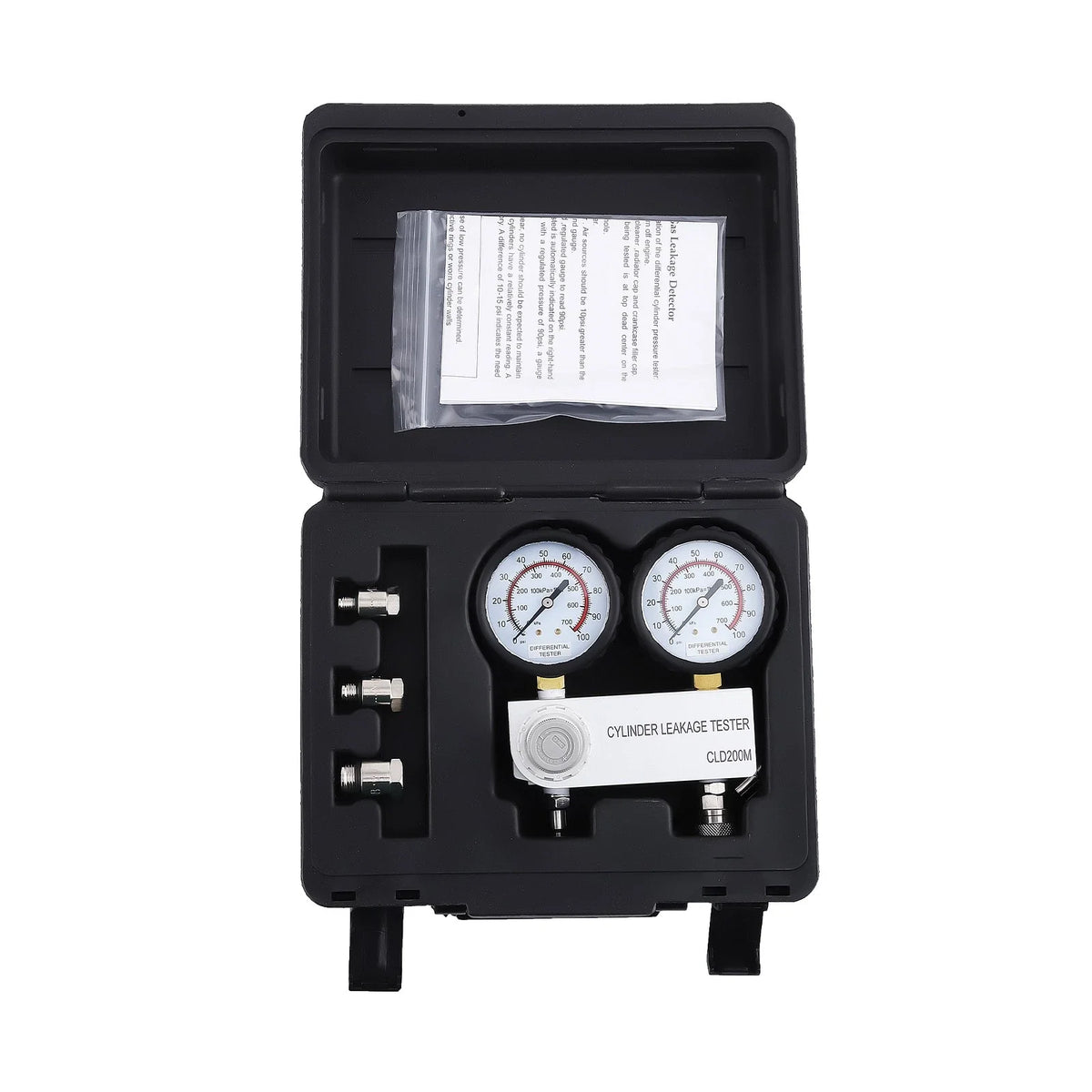 Cylinder Leakage Tester Kit for Dual Gauges (0-100psi, 0-700kpi)