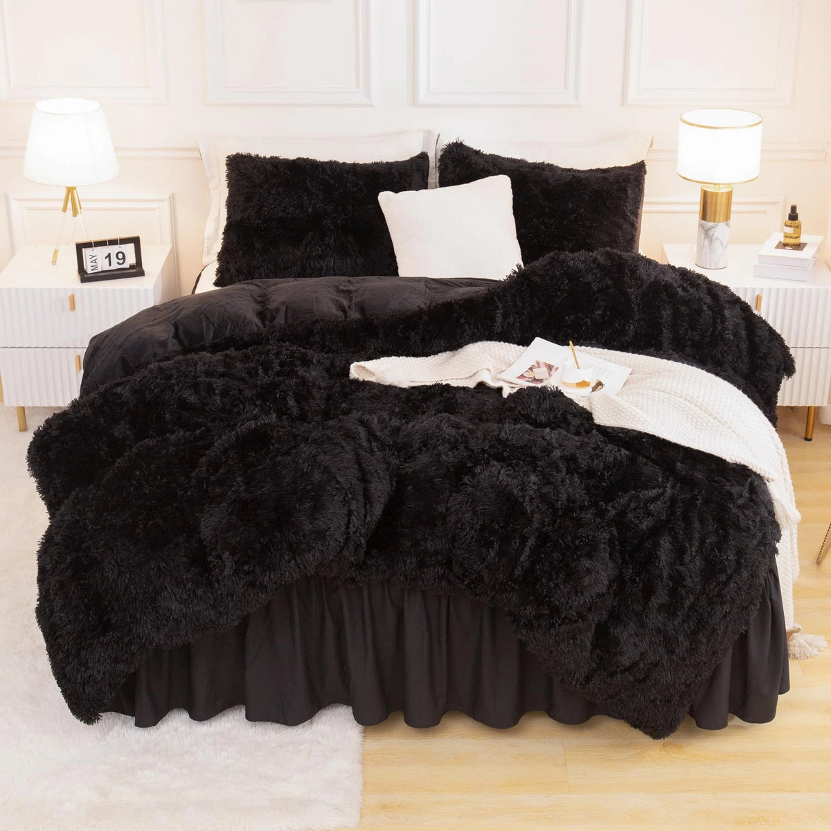 Queen Comforter Set Black for Bedding (2023)