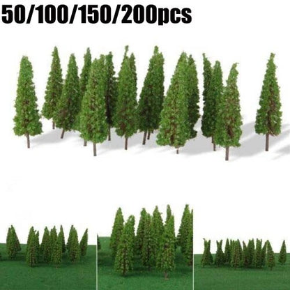 Mini Model Trees for HO Scale Train Diorama Scenery (55mm)