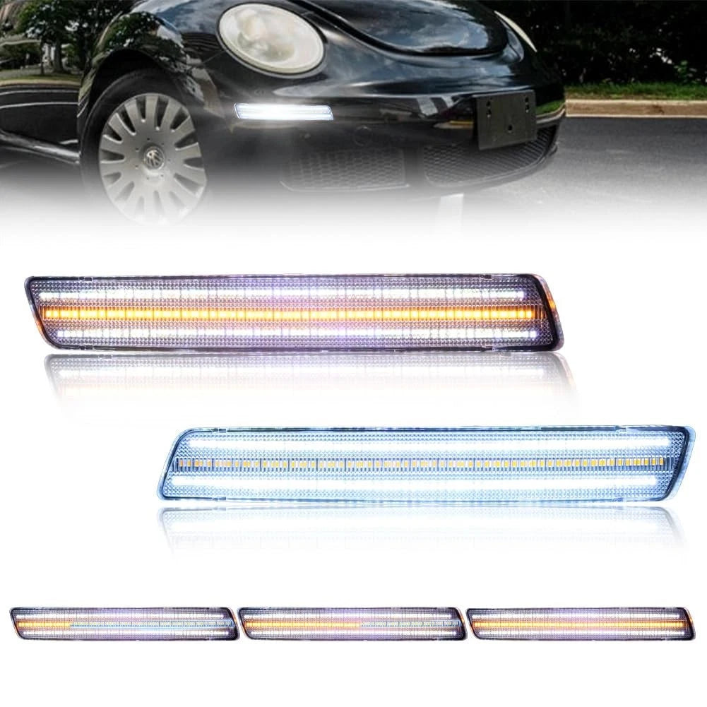 2X LED Front Turn Signal Lights for VW Beetle (2006–2010) Amber Sequential DRL