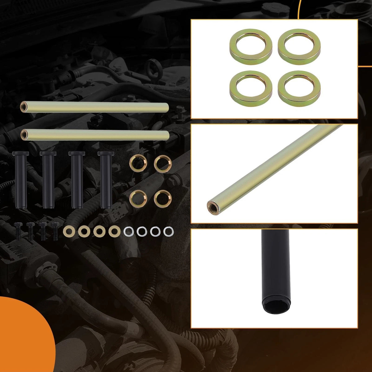 2X Front Lower A-Arm Bushing & Shaft Kit for Polaris Scrambler 500 (1997–2012) SUAQG7
