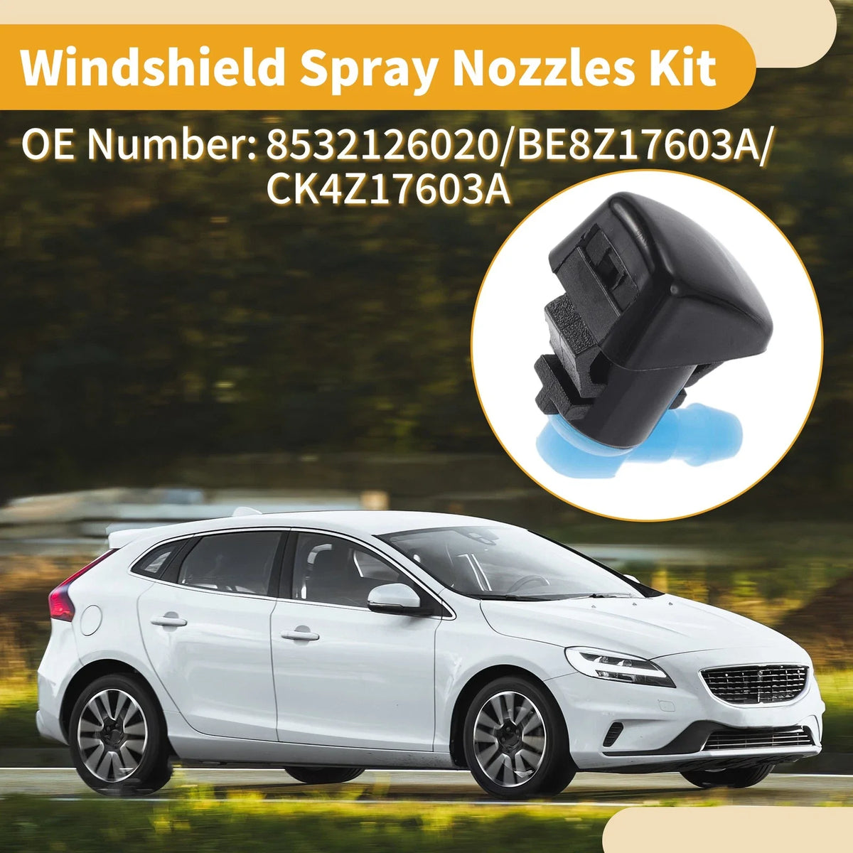 Windshield Washer Nozzle Kit for Ford Fiesta (2011–2022) No.BE8Z17603A, Gaskets